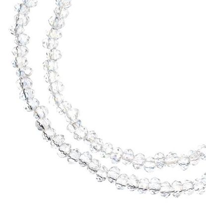 Picture of Crystal Lane 1.5x2.5mm Transparent Crystal Aurora Borealis Rondelle, 2 Strand 7" Strands