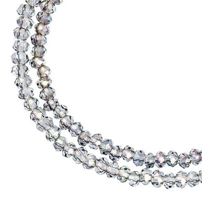 Picture of Crystal Lane 1.5x2.5mm Transparent Green Luster Rondelle, 2 Strand 7" Strands