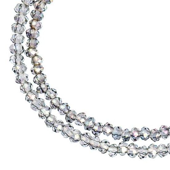 Picture of Crystal Lane 1.5x2.5mm Transparent Green Luster Rondelle, 2 Strand 7" Strands