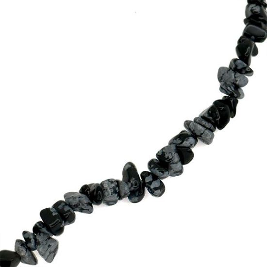 Picture of Snowflake Obsidian Bead 32" Strand