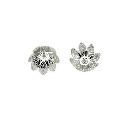 Picture of Silver Plated Filigree Bead Caps 12mm<br />20 Bead Caps