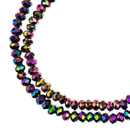 Picture of Crystal Lane 1.5x2.5mm Opaque Multi Color Iris Rondelle, 2 Strand 7" Strands