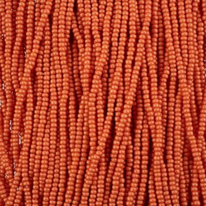 Picture of Size 10/0, Preciosa Czech Seed Beads, PermaLux Dyed Chalk Orange, Sold by the Hank