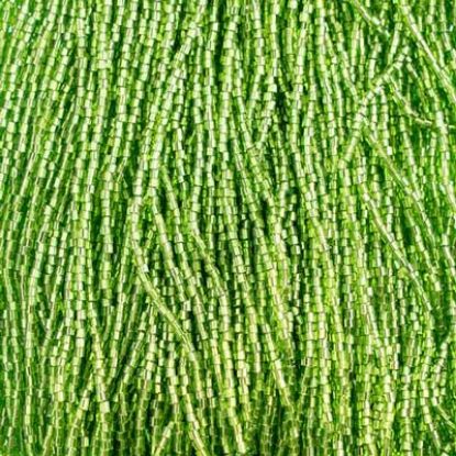 Picture of 2-Cut Size 10/0, Preciosa Czech Seed Bead, Silver-Lined Lime, Sold by the Hank