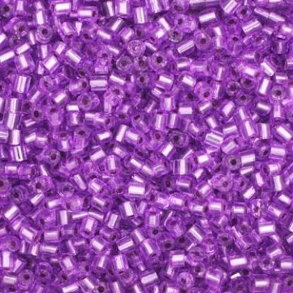Picture of 2-Cut Size 10/0, Preciosa Czech Seed Bead, Silver-Lined Mauve Blue Dyed, Sold by the Hank