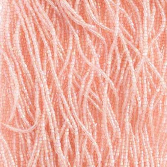 Picture of 2-Cut Size 10/0, Preciosa Czech Seed Bead, Transparent Light Pink Rainbow, Sold by the Hank