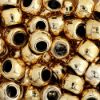 Picture of Plastic Metallic Gold Opaque Crow Beads, 9x6mm<br />100 Beads