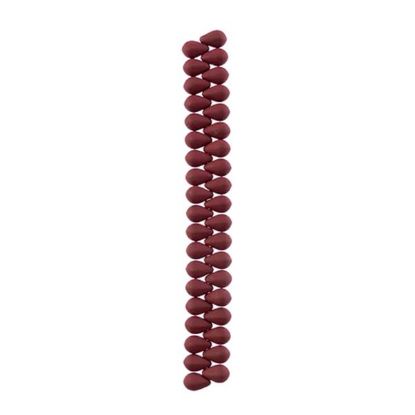 Picture of 6x9mm Czech Glass Bead White Alabaster Velvet Maroon Brown, 38 pieces