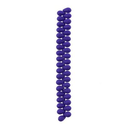 Picture of 6x9mm Czech Glass Bead White Alabaster Velvet Blue, 38 pieces