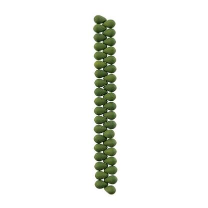 Picture of 6x9mm Czech Glass Bead White Alabaster Velvet Green, 38 pieces