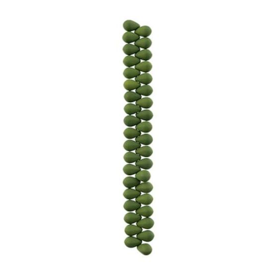 Picture of 6x9mm Czech Glass Bead White Alabaster Velvet Green, 38 pieces