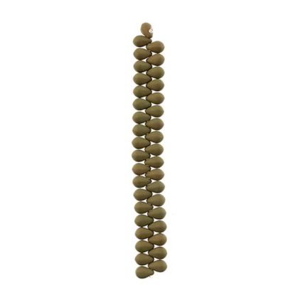 Picture of 6x9mm Czech Glass Bead White Alabaster Velvet Khaki, 38 pieces