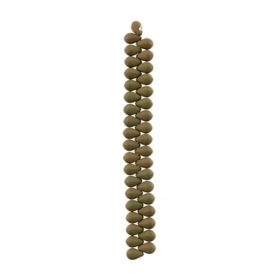 Picture of 6x9mm Czech Glass Bead White Alabaster Velvet Khaki, 38 pieces