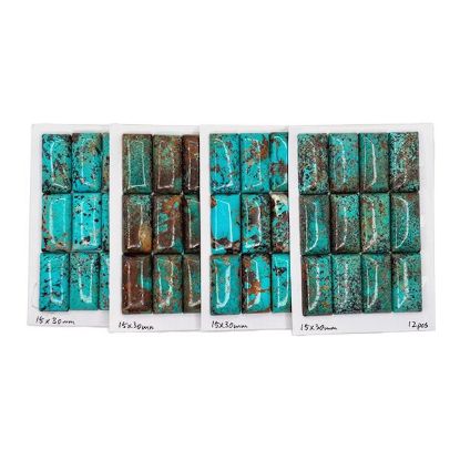 Picture of Stabilized Thunder Creek Turquoise Cabochon, 15x30mm Square