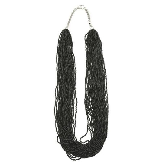 Picture of Black Multi Strand Seed Bead Necklace
