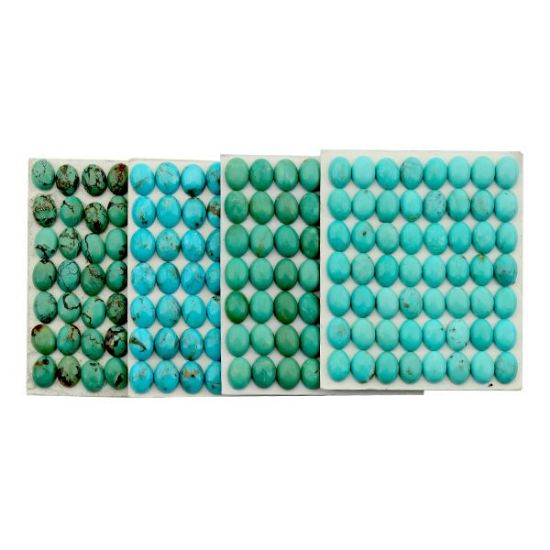 Picture of Turquoise Oval Stabilized Kingman Cabochon 6x8mm