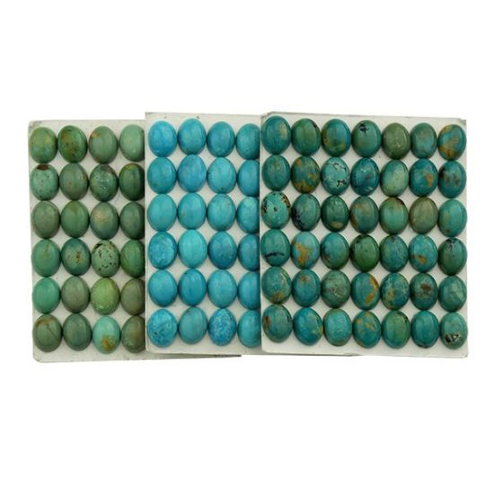 Picture of Turquoise Oval Stabilized Kingman Cabochon 7x9mm