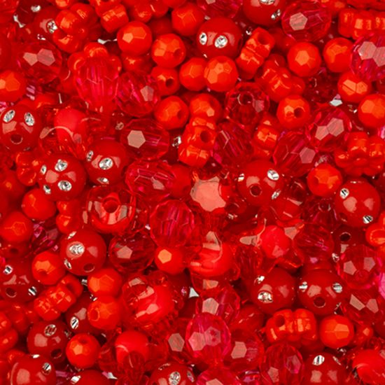 Picture of Craft Beads Star Mix, Red