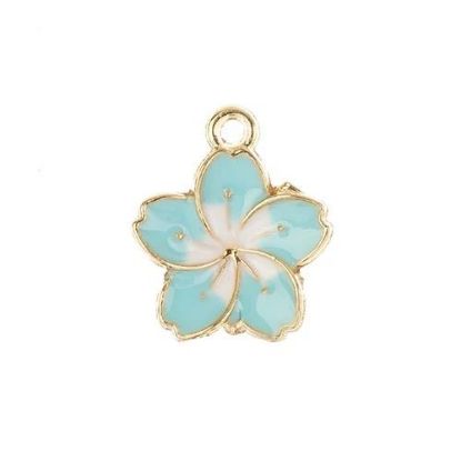Picture of Sweet & Petite Charms, 13x16mm Blue Flower, 8 pieces