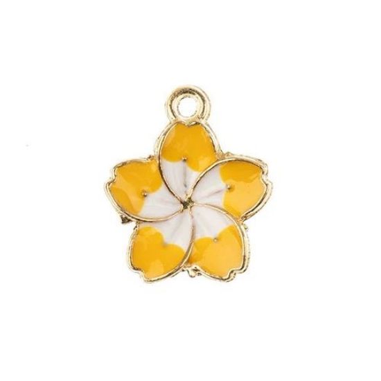 Picture of Sweet & Petite Charms, 13x16mm Yellow Flower, 8 pieces