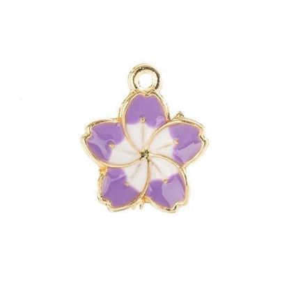 Picture of Sweet & Petite Charms, 13x16mm Purple Flower, 8 pieces