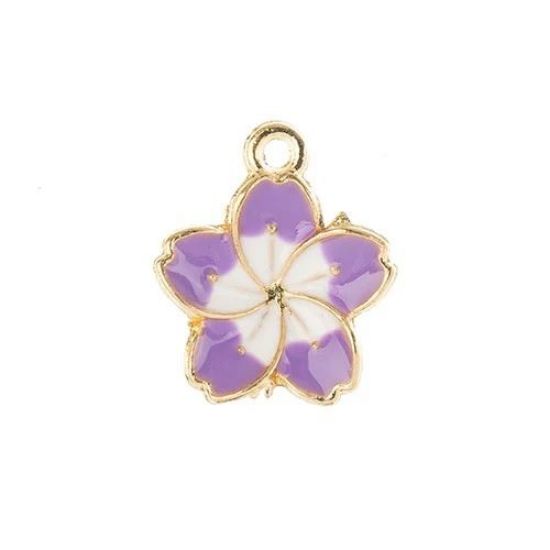 Picture of Sweet & Petite Charms, 13x16mm Purple Flower, 8 pieces