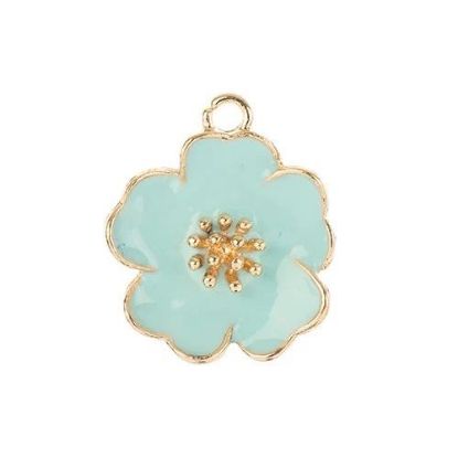 Picture of Sweet & Petite Charms, 20x24mm Blue Flower, 4 pieces
