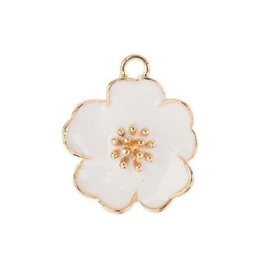 Picture of Sweet & Petite Charms, 20x24mm White Flower, 4 pieces
