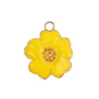 Picture of Sweet & Petite Charms, 20x24mm Yellow Flower, 4 pieces