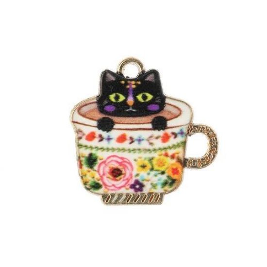 Picture of Sweet & Petite Charms, 23x22mm Teacup Kitten, 4 pieces
