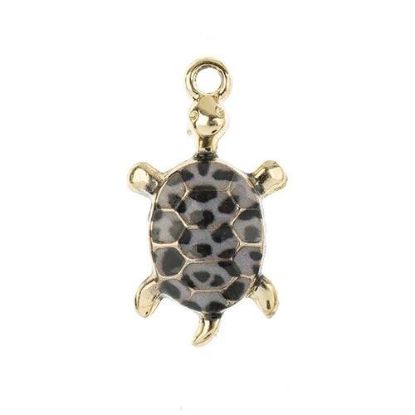 Picture of Sweet & Petite Charms, 24x14mm Turtle Black, 5 pieces