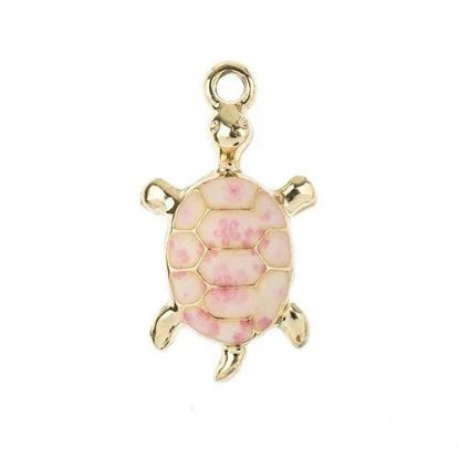 Picture of Sweet & Petite Charms, 24x14mm Turtle Pink, 5 pieces