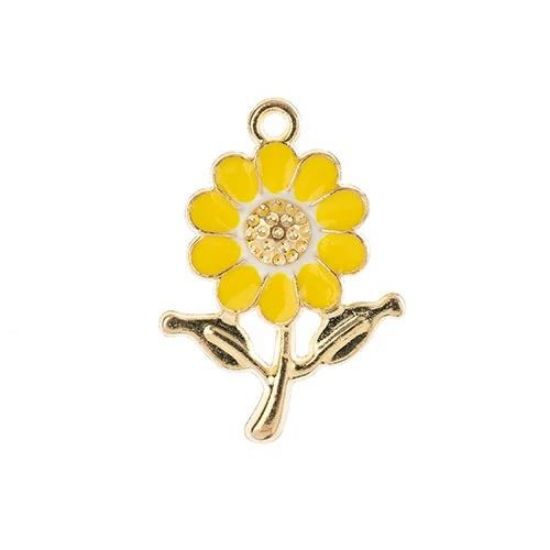 Picture of Sweet & Petite Charms, 27x19.5mm Daisy Yellow, 8 pieces