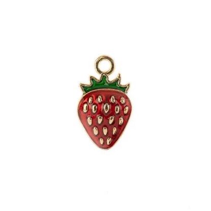 Picture of Sweet & Petite Charms, 17x10mm Strawberry, 10 pieces