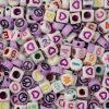 Picture of Craft Beads Mix Discs and Squares, Purple