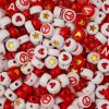 Picture of Craft Beads Mix Discs and Squares, Red