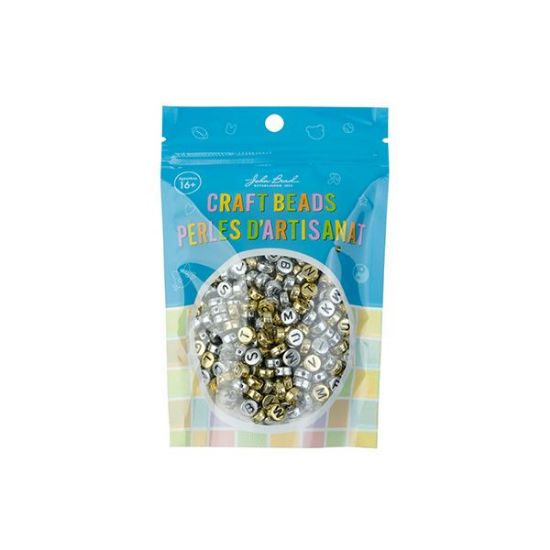 Picture of Craft Beads Mix Square Alphabet, Silver and Gold