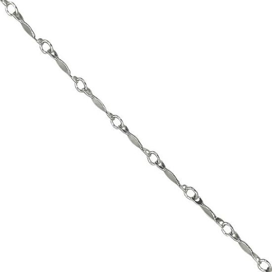 Picture of Sterling Silver Long & Short Dapped Bulk Chain 1.2mm, Sold by the Foot