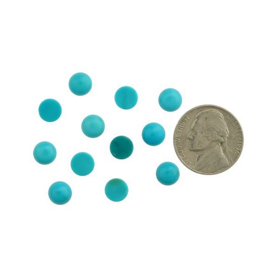 Picture of Stabilized Apache Blue Turquoise Cabochon, 7mm Round