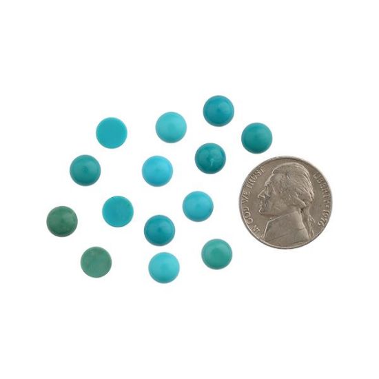 Picture of Stabilized Apache Green Turquoise Cabochon, 7mm Round