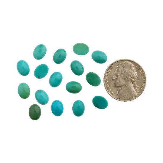 Picture of Stabilized Apache Green Turquoise Cabochon, 6x8mm Oval