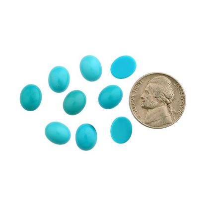 Picture of Stabilized Apache Blue Turquoise Cabochon, 8x10mm Oval