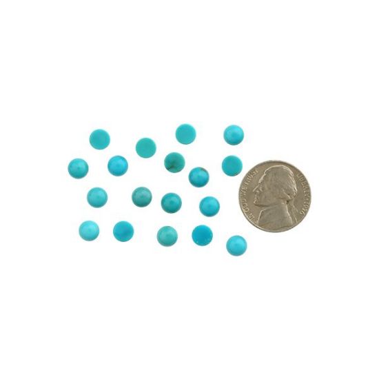 Picture of Stabilized Apache Blue Turquoise Cabochon, 6mm Round