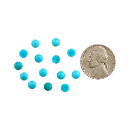 Picture of Stabilized Apache Blue Turquoise Round Cabochon, 5mm