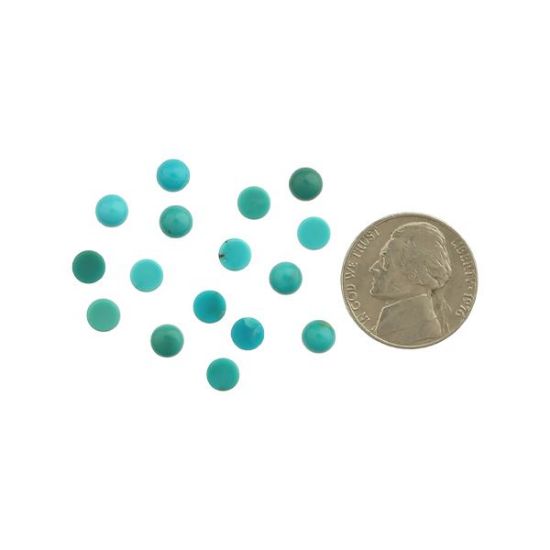Picture of Stabilized Apache Green Turquoise Cabochon, 5mm Round