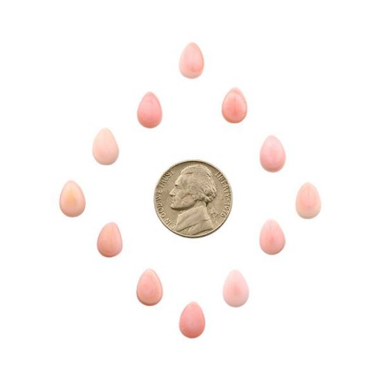 Picture of Pink Conch Shell Cabochon, 7x10mm Pear