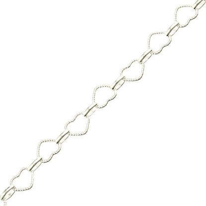Picture of Sterling Silver Heart Long and Short Bulk Chain, 5.6mm, Sold by the Foot