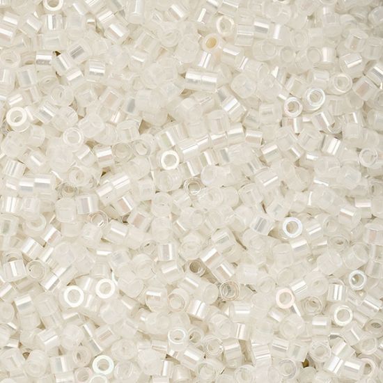 Picture of Cylin Off White Aurora Borealis Cylinder Seed Bead Size 11, Approximately 25 Grams