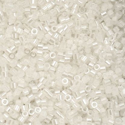 Picture of Cylin White Aurora Borealis Cylinder Seed Bead Size 11, Approximately 25 Grams