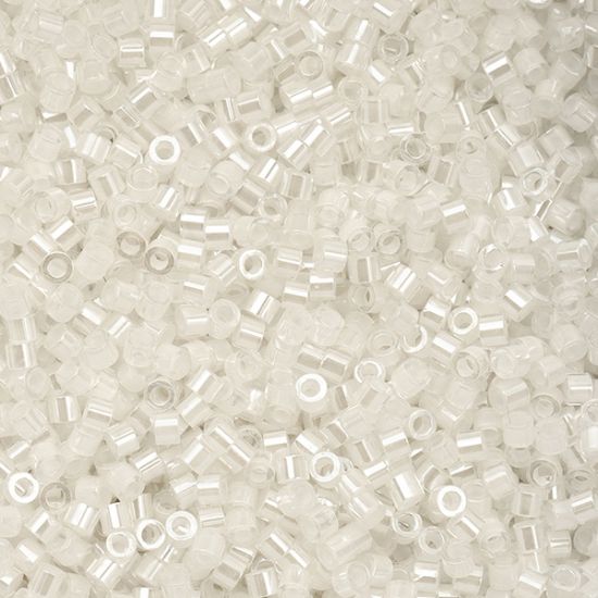 Picture of Cylin White Aurora Borealis Cylinder Seed Bead Size 11, Approximately 25 Grams